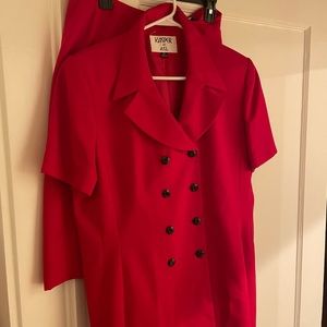 Gorgeous red vintage Kasper ASL 2 piece suit